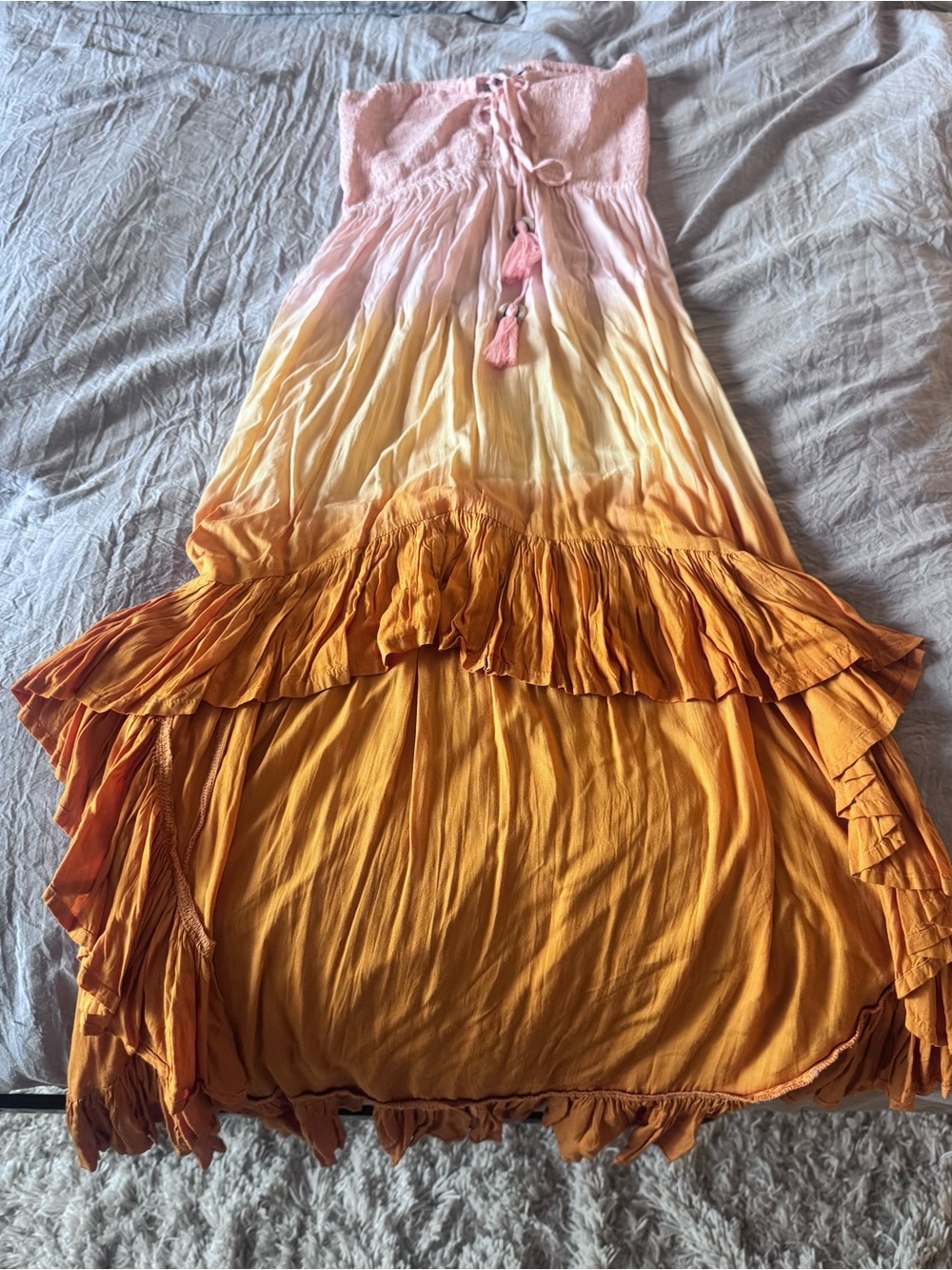 Tiare Hawaii Ombre Maxi Dress Pink to Orange